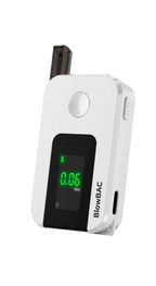 BlowBAC breathalyzer showing 0.06 %BAC reading